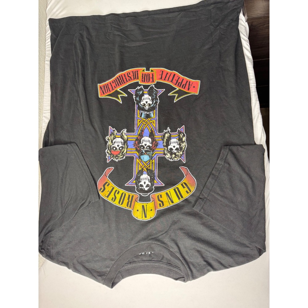Guns N Roses Appetite For Destruction Graphic T-Shirt XL Black Rock Band Tee
